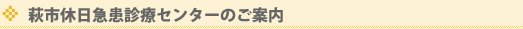 今月の休日救急当番医